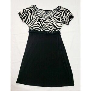 En Focus Studio Zebra Black Fit & Flare Career Office party cocktail Dress 8